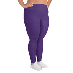 Purple Triangle Print Plus Size Leggings 2X to 6X