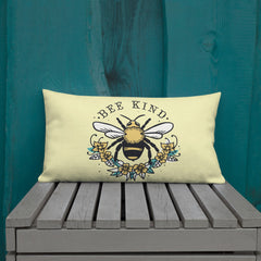 Bee Kind Yellow Premium Pillow for Bedroom, Living Room, Rec Room