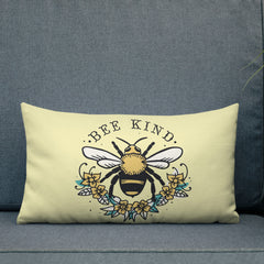 Bee Kind Yellow Premium Pillow for Bedroom, Living Room, Rec Room