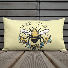 Bee Kind Yellow Premium Pillow for Bedroom, Living Room, Rec Room