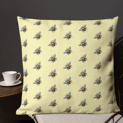 Bee Kind Yellow Premium Pillow for Bedroom, Living Room, Rec Room