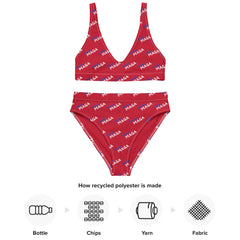 MAGA Make America Great Again Recycled high-waisted bikini