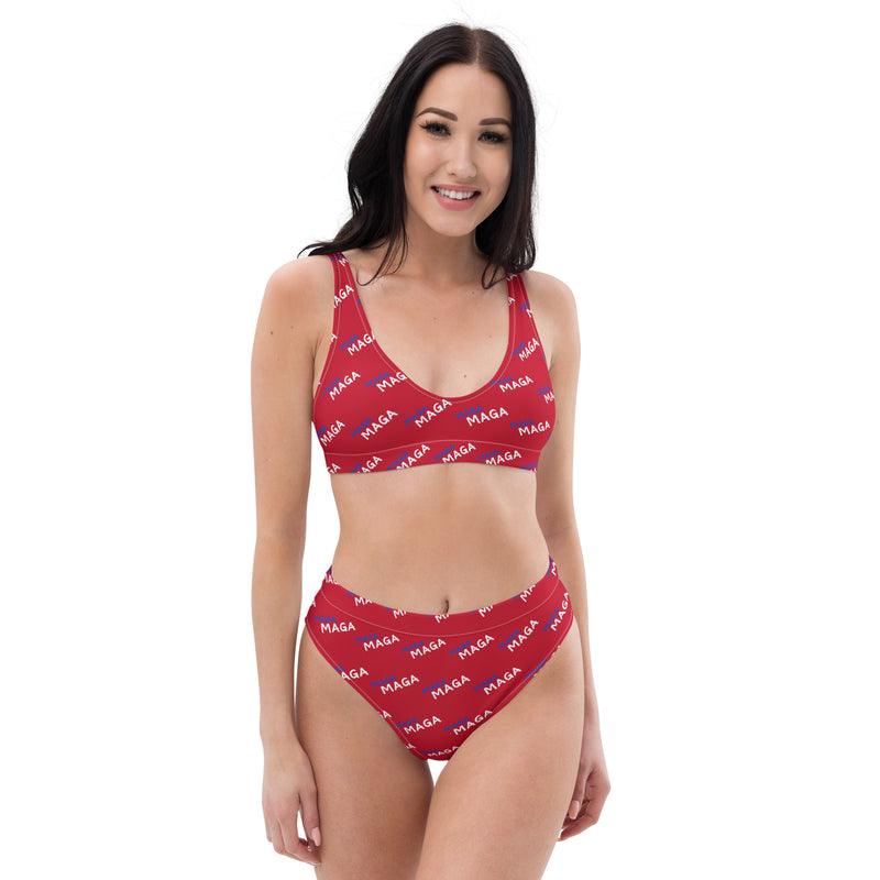 MAGA Make America Great Again Recycled high-waisted bikini