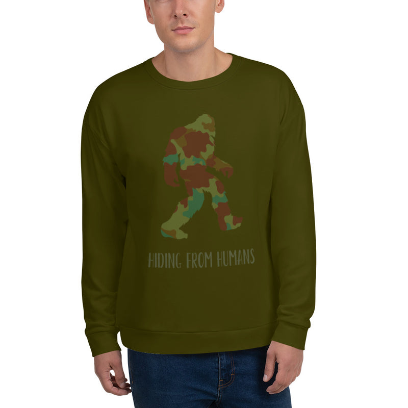 Camoflage Sasquatch Yeti Bigfoot Unisex Sweatshirt in Regular & Plus