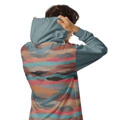 Colorful Abstract Unisex zip hoodie Terra Cotta Earthy Clothing