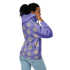 Purple Sunshine Swirl Unisex zippered Long Sleeve hoodie with Pockets