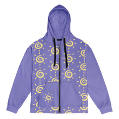 Purple Sunshine Swirl Unisex zippered Long Sleeve hoodie with Pockets