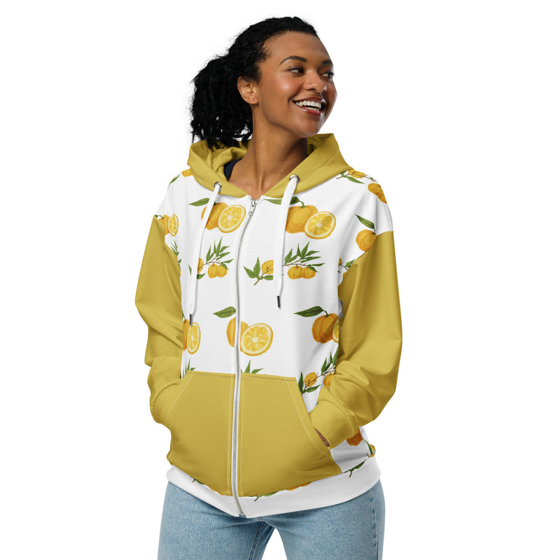 Yuzu Citrus Unisex zip hoodie Regular and Plus Sizes