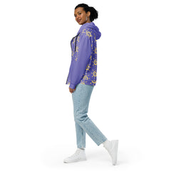 Purple Sunshine Swirl Unisex zippered Long Sleeve hoodie with Pockets