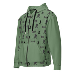 Sasquatch Bigfoot Unisex zip hoodie Regular and Plus Sizes