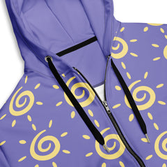 Purple Sunshine Swirl Unisex zippered Long Sleeve hoodie with Pockets