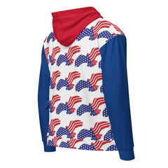 America USA Eagle Flag Unisex Zippered Long Sleeve Hoodie with Pocket