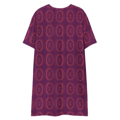 Purple Flipped Rainbow Heart Print T-shirt dress available in Regular and Plus Sizes