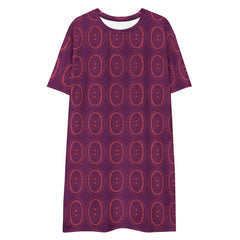 Purple Flipped Rainbow Heart Print T-shirt dress available in Regular and Plus Sizes