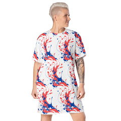 Painter Splash Designed Print T-shirt dress available in Regular and Plus Sizes