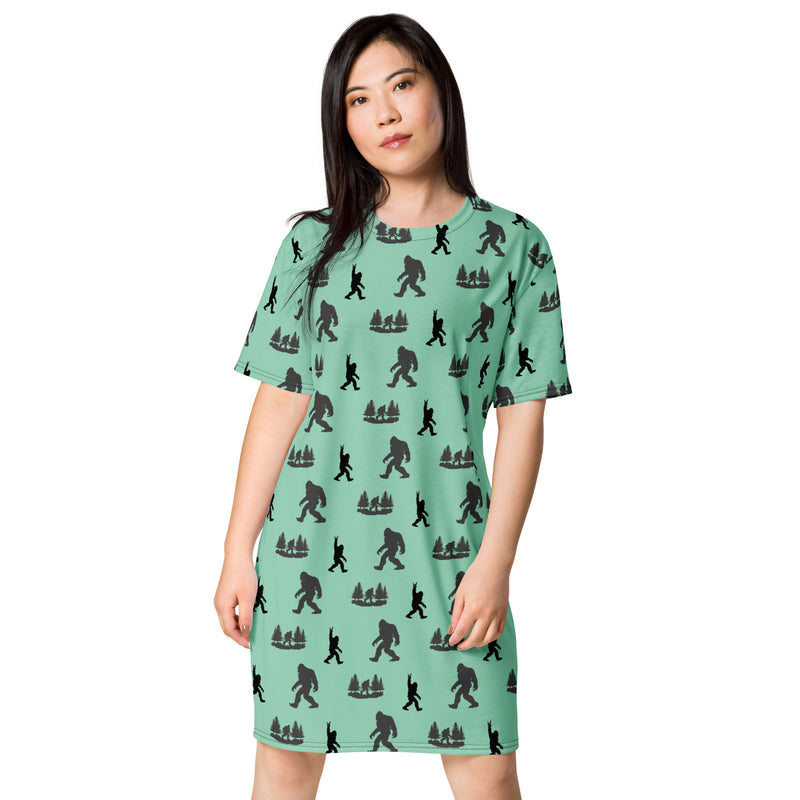 Sasquatch Bigfoot T-shirt Tunic dress Regular and Plus Sizes