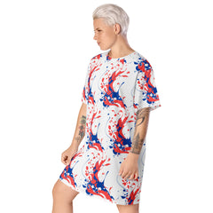 Painter Splash Designed Print T-shirt dress available in Regular and Plus Sizes