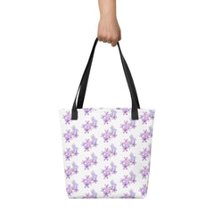 Purple Lilac Flowers Purple Butterfly Tote bag