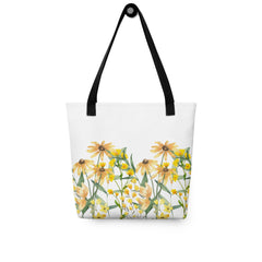 Pressed Wildflowers Yellow Meadow Flowers Tote bag gift for someone who loves flowers Mother's Day