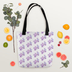 Purple Lilac Flowers Purple Butterfly Tote bag