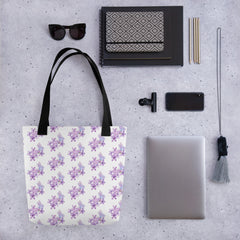 Purple Lilac Flowers Purple Butterfly Tote bag