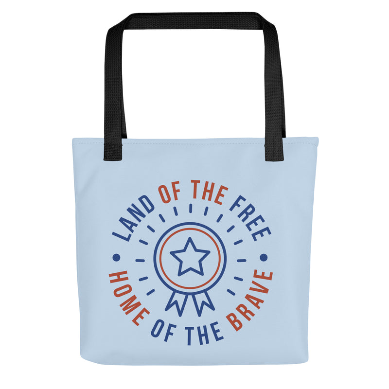 Patriotic American Tote bag Land of the Free Home of the Brave