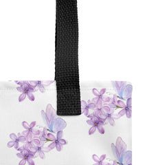 Purple Lilac Flowers Purple Butterfly Tote bag