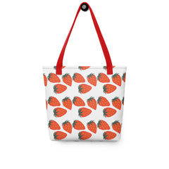 Strawberries All Over Print Tote bag gift for Strawberry Fans Lovers Jam