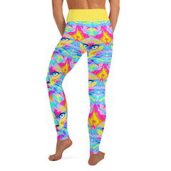 Artistic Geometric Colorful Cat All Over Print Yoga Leggings