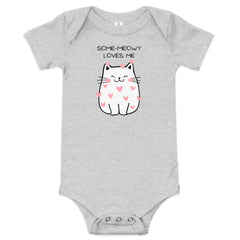 Funny T-shirt Some-Meowy Loves Me Cat Kitty Baby short sleeve one piece gift for someone who loves cat gift for Valentine's Day