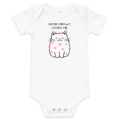 Funny T-shirt Some-Meowy Loves Me Cat Kitty Baby short sleeve one piece gift for someone who loves cat gift for Valentine's Day