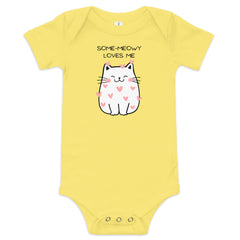 Funny T-shirt Some-Meowy Loves Me Cat Kitty Baby short sleeve one piece gift for someone who loves cat gift for Valentine's Day