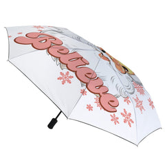 Retro Vintage Believe in Santa Claus Automatic Umbrella with Anti-UV Coating