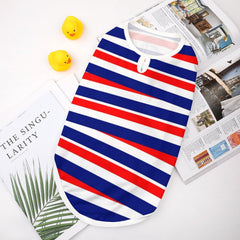 Red White and Blue Striped Mesh Pet Tank Top Vest Independance Day