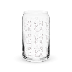 Kitty Cat Outline Can-shaped glass gift for someone who loves cats