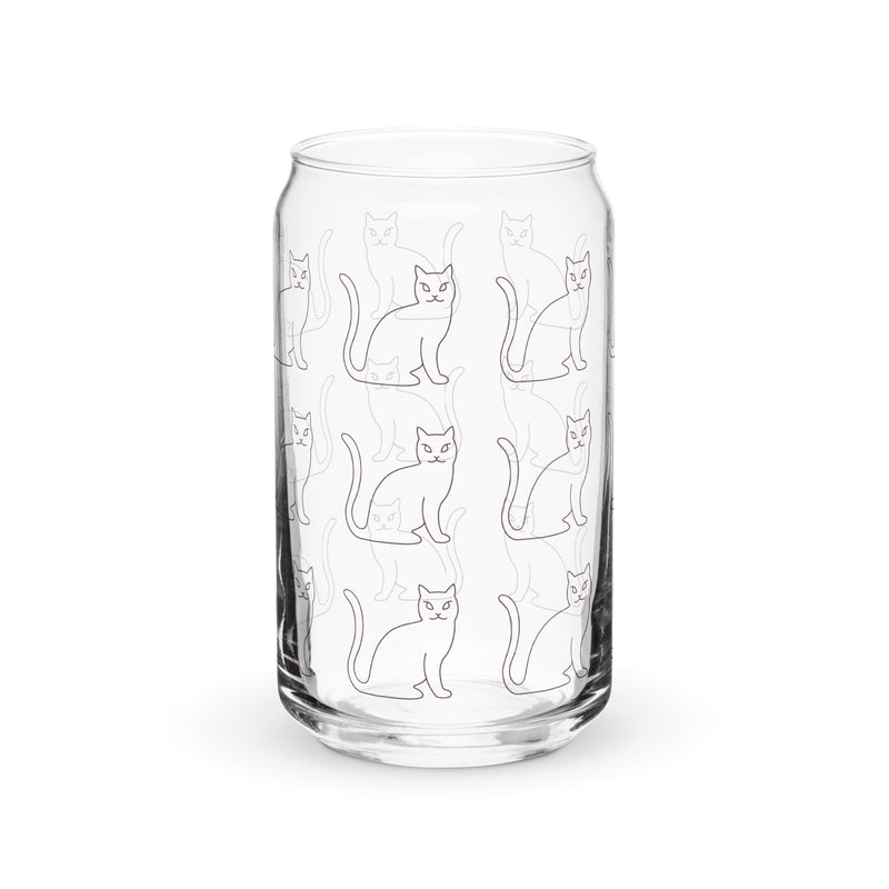 Kitty Cat Outline Can-shaped glass gift for someone who loves cats