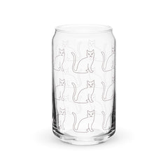 Kitty Cat Outline Can-shaped glass gift for someone who loves cats