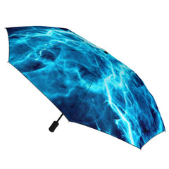 Blue Electricity Lightning Automatic Umbrella with Anti-UV Coating