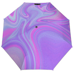 Pink and Purple Swirl Automatic Umbrella with Anti-UV Coating