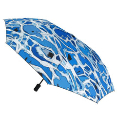 Abstract Blue and White Automatic Umbrella with Anti-UV Coating