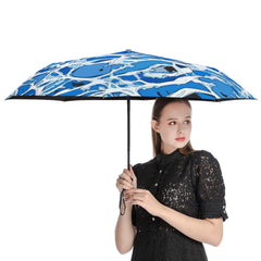 Abstract Blue and White Automatic Umbrella with Anti-UV Coating