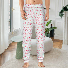 Cherry Hearts Mens Valentines Pajamas Pants Reg and Plus Size