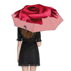 Red Rose Auto Umbrella with Anti-UV Coating