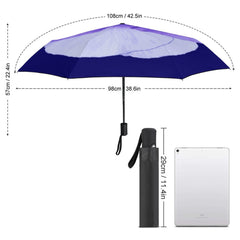 Purple Blue Pansy Auto Umbrella with PAnti-UV Coating