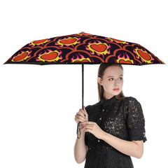 Hearts on Fire Auto Umbrella with Blackout Interior Valentines Umbrella Gift