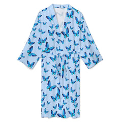 Blue Butterfly Lightweight Beach or Home Bathrobe Unisex