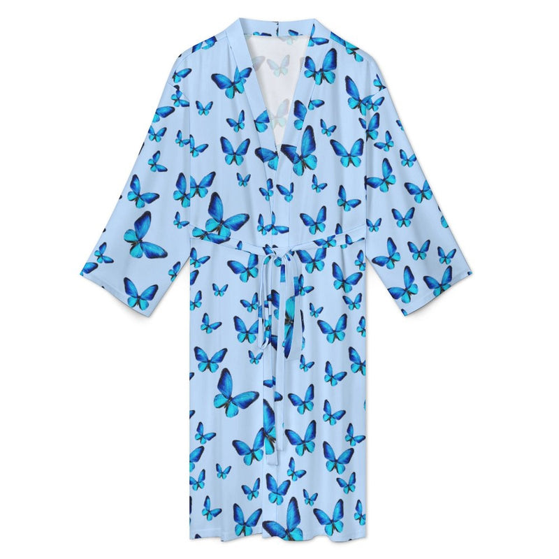 Blue Butterfly Lightweight Beach or Home Bathrobe Unisex