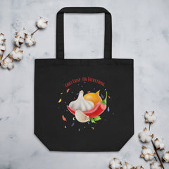 Funny Tote Bag Chili Crisp on Everything Chilis Garlic Reusable Eco Tote Bag