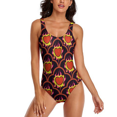 Burning Hearts One-Piece Women's Swimsuit Valentines