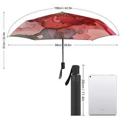 Red Poppy Flower Automatic Umbrella with Anti-UV Coating